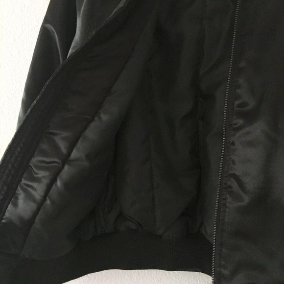 Forever 21 Army Green Satin Bomber/Pilot Jacket - Picture 3 of 3